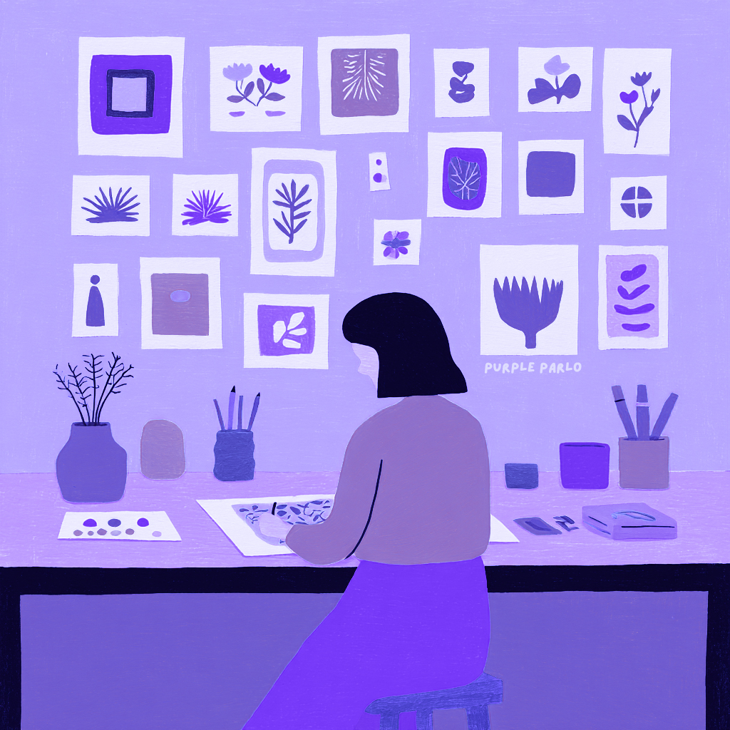 Bold minimalist trauma illustration with symbolic forms